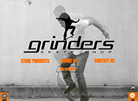Grinders Skate Shop Website from Portfolio of Andrew Kauffman